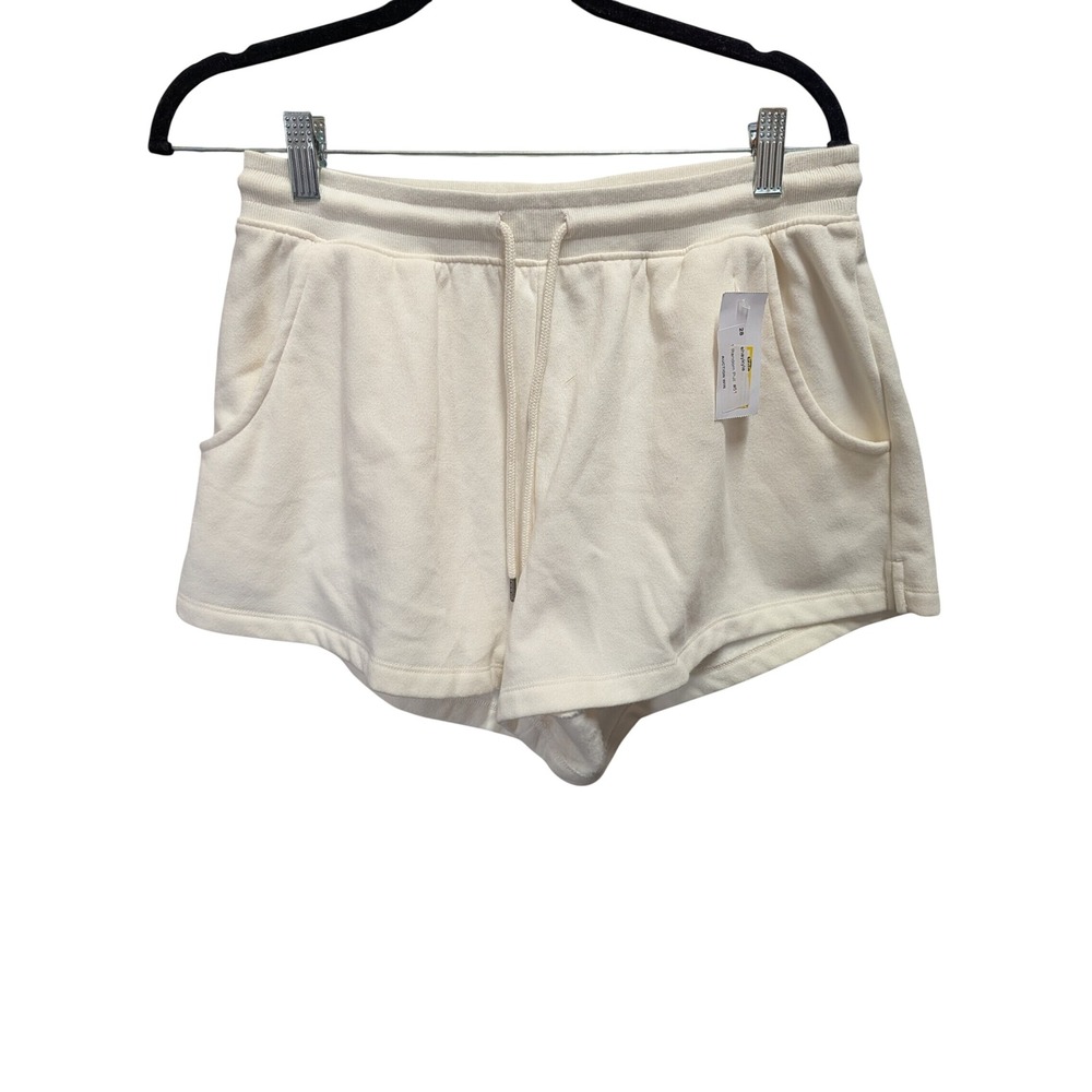 Universal Thread Lounge Shorts Womens S Cream Excellent Fleece Drawstring Pocket